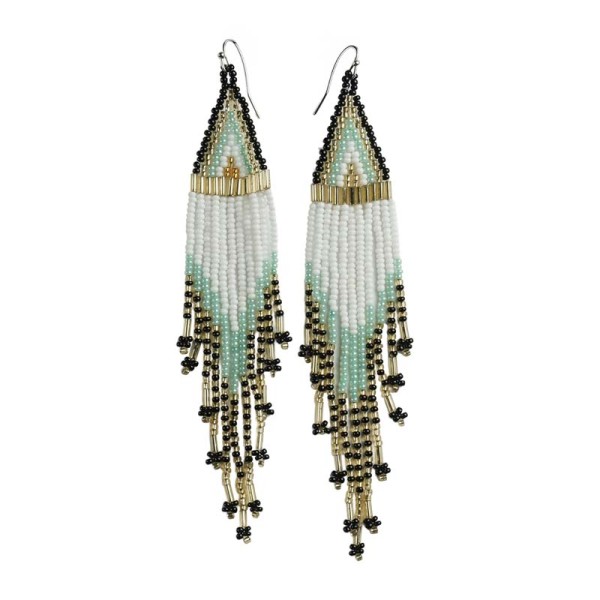 Beaded Long Fringe Earrings