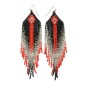 Beaded Long Fringe Earrings