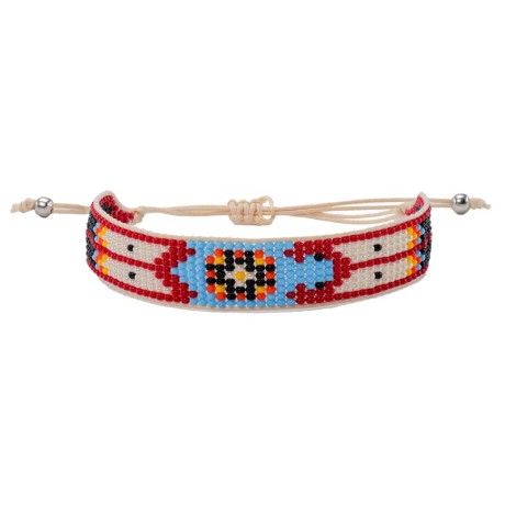 Handcrafted adjustable bracelet — Czech beadwork