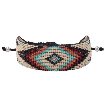Handcrafted adjustable bracelet — Czech beadwork