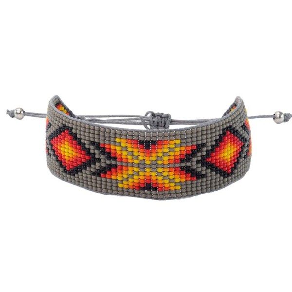 Handcrafted adjustable bracelet — Czech beadwork