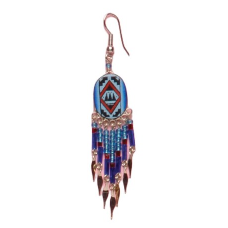 Painted earrings — Czech beadwork