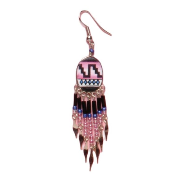 Painted earrings — Czech beadwork