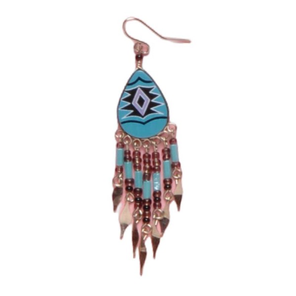 Painted earrings — Czech beadwork