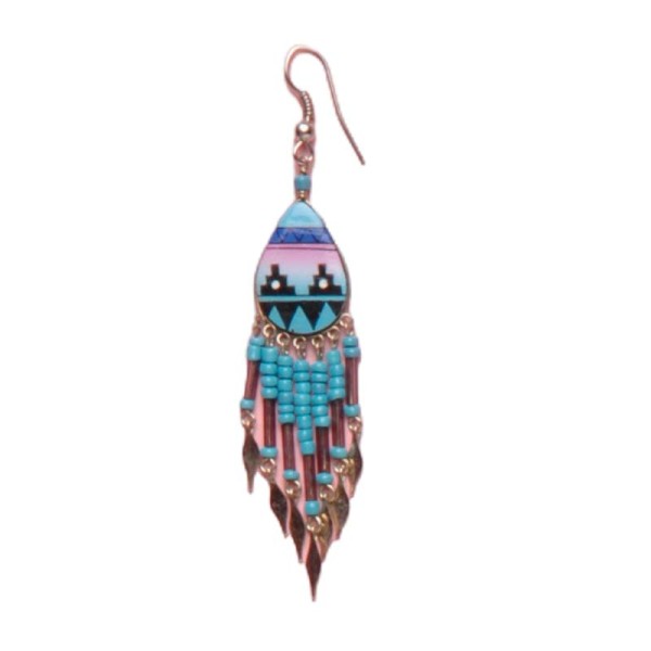 Painted earrings — Czech beadwork