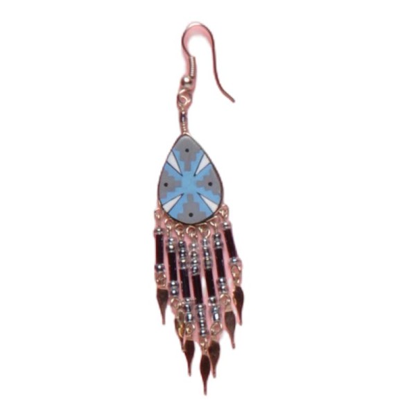 Painted earrings — Czech beadwork