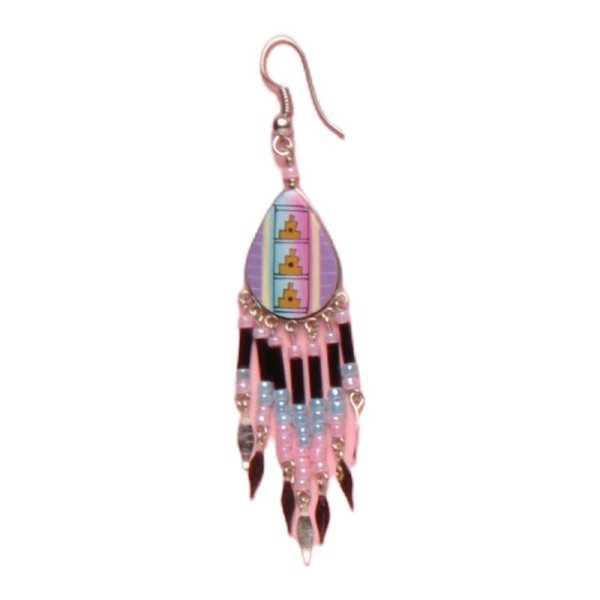Painted earrings — Czech beadwork
