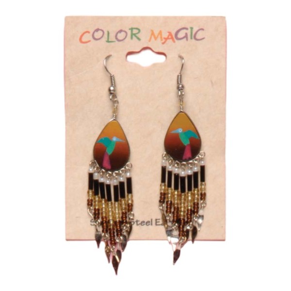 Painted earrings — Czech beadwork