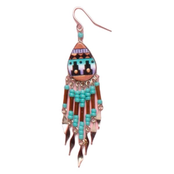 Painted earrings — Czech beadwork