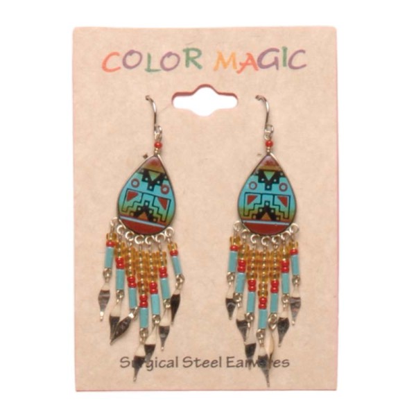 Painted earrings — Czech beadwork