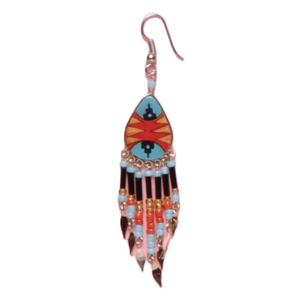 Painted earrings — Czech beadwork