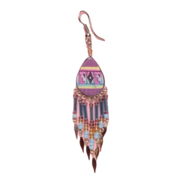 Painted earrings — Czech beadwork