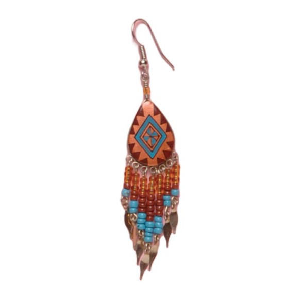 Painted earrings — Czech beadwork