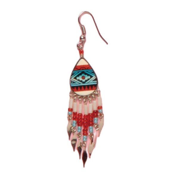 Painted earrings — Czech beadwork