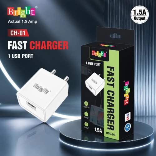 1.5A Auto ID USB Charger Compact Single Port Mobile Adapter Manufacturers, Wholesale Suppliers in Delhi, India