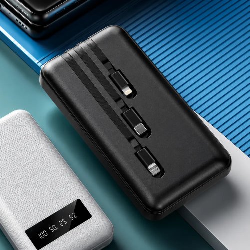 10000mAh 4-in-1 Power Bank | Built-in Cables & Fast Charging Manufacturers, Wholesale Suppliers in Delhi, India