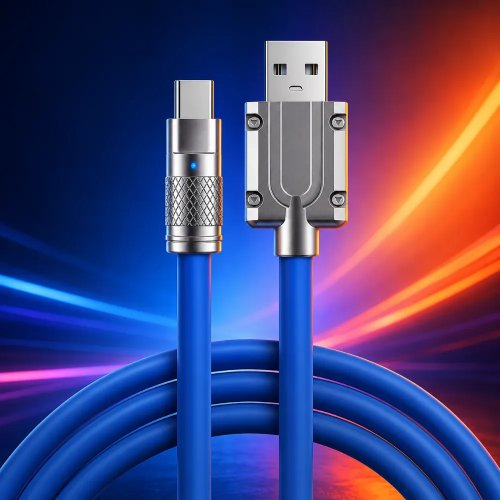 120W Ultra-Fast Charging Cable  Heavy-Duty Metal 3-in-1 USB Data Cord Manufacturers, Wholesale Suppliers in Koppal