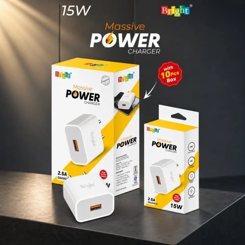 15 Watt USB Charger Single Port White Mobile Charging Adapter Manufacturers, Wholesale Suppliers in Delhi, India