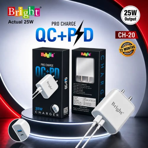 18W PD Fast Charger Dual USB And Type C Mobile Charging Adapter Manufacturers, Wholesale Suppliers in Delhi, India