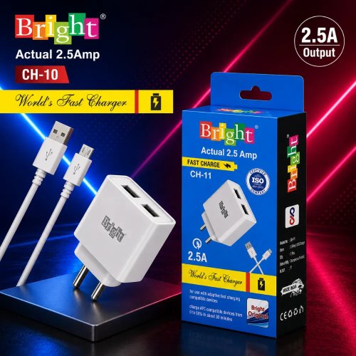 2.5A USB Fast Charging Adapter by Bright 12W Power Output 100-240V Input Manufacturers, Wholesale Suppliers in Dhanbad