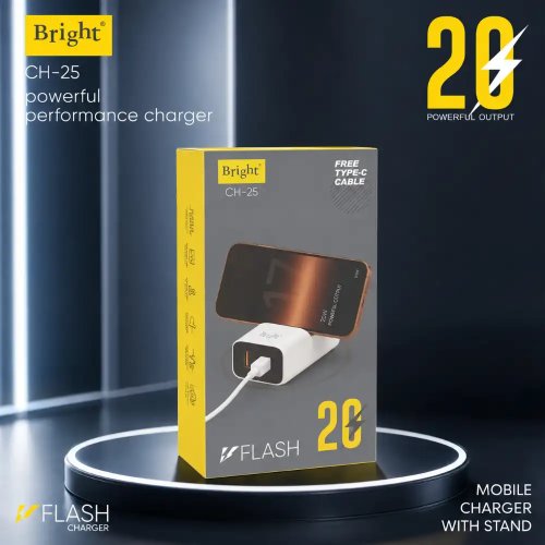 20W Flash Fast Charger With Mobile Stand Type C Charging Adapter Manufacturers, Wholesale Suppliers in Delhi, India
