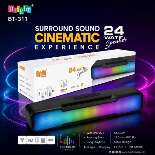 24W Cinematic Surround Sound Bluetooth V5.3 System with Booming Bass And Type-C Charging Manufacturers, Wholesale Suppliers in Delhi, India