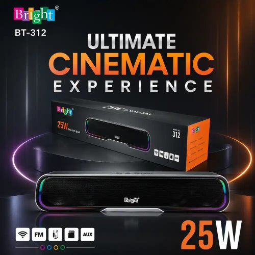 25W Slim RGB Bluetooth Soundbar – Ultimate Cinematic Multimedia Speaker Manufacturers, Wholesale Suppliers in Delhi, India