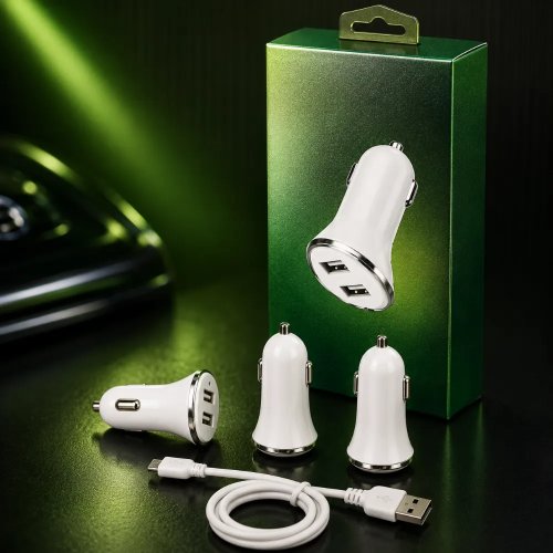 3.4 Amp Dual USB Car Charger Adapter (Bright BTC-10, 12-24V Input, White) Manufacturers, Wholesale Suppliers in Mahbubnagar