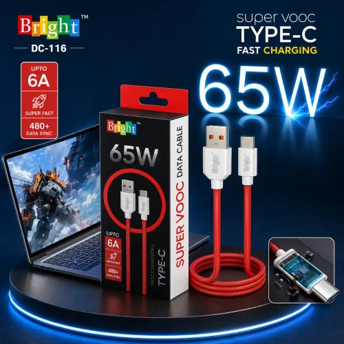 65W Fast Charging USB Cable With TPE Coating For Smartphones Manufacturers, Wholesale Suppliers in Delhi, India