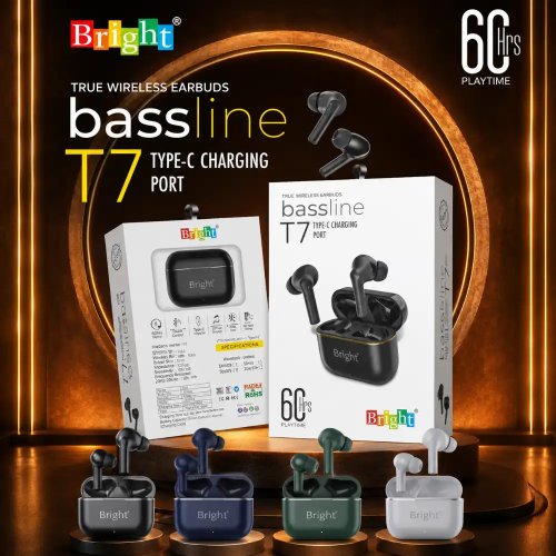 Bassline Bluetooth Earbuds With Bluetooth 5.3 And Type C Charging Manufacturers, Wholesale Suppliers in Delhi, India