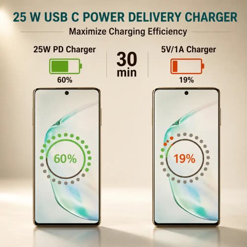 Bright 25W USB Type C PD Fast Charger Power Delivery Charging Adapter Manufacturers, Wholesale Suppliers in Delhi, India