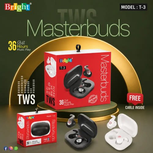 Bright TWS Wireless Bluetooth Earbuds With Compact In Ear Design Manufacturers, Wholesale Suppliers in Delhi, India