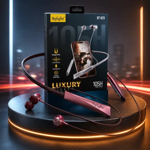 Luxury Series Wireless Bluetooth Neckband With HD Stereo Sound And 105H Long Playtime Manufacturers, Wholesale Suppliers in Delhi, India