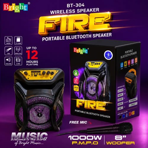 Portable Bluetooth Speaker 1000W PMPO Wireless Party Speaker with Super Bass Manufacturers, Wholesale Suppliers in Delhi, India