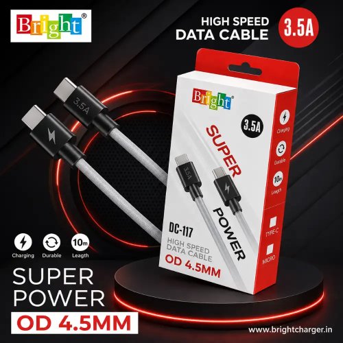 Super Power Fast Charging USB Cable With TPE Coating For Smartphones Manufacturers, Wholesale Suppliers in Delhi, India