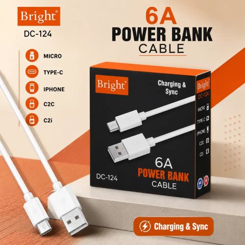 Type-C 6A Fast Charging Power Bank Cable Manufacturers, Wholesale Suppliers in Lucknow