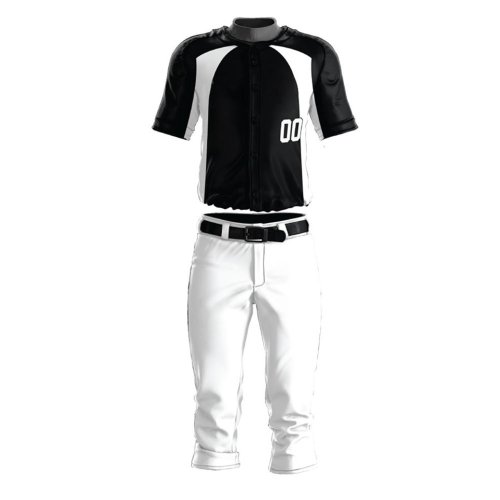 Black White Custom Baseball Uniform Set for Adults with Jersey and Pants Manufacturers, Wholesale Suppliers Exporters in United States (USA)