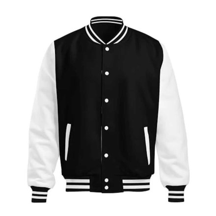 Black White Woolen Varsity Jacket for Unisex with Poly Cotton Fabric Regular Fit Winter Manufacturers, Wholesale Suppliers Exporters in United States (USA)