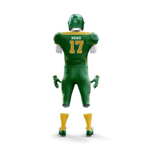 Custom Green Gold American Football Uniform Sublimated Jersey and Pants Manufacturers, Wholesale Suppliers Exporters in United States (USA)