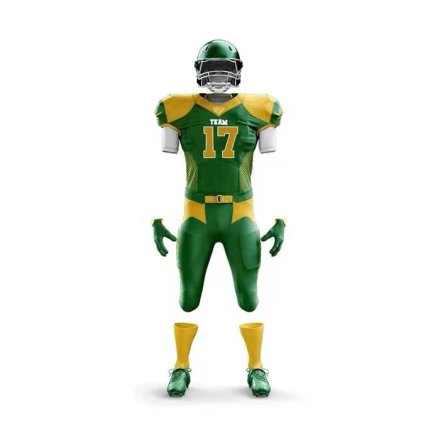 Custom Green Gold American Football Uniform Sublimated Jersey and Pants Manufacturers, Wholesale Suppliers Exporters in United States (USA)