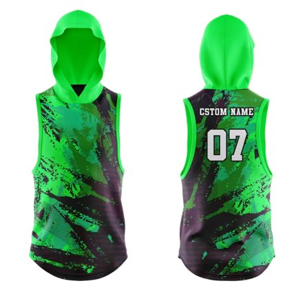 Green Black 7 On 7 Football Set Premium Polyester Hooded Jersey and Shorts Manufacturers, Wholesale Suppliers Exporters in United States (USA)