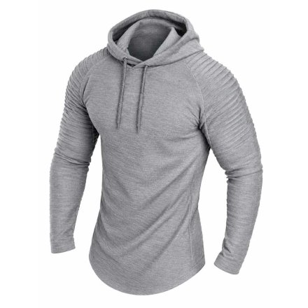 Grey Pullover Hoodie for Men Cotton Blend Slim Fit Drawstring Solid Casual Winter Manufacturers in Brisbane, Wholesale Suppliers Exporters