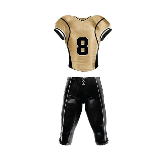 OEM Custom Gold Black Football Uniform for Schools Colleges Clubs and Professional Teams Manufacturers, Wholesale Suppliers Exporters in United States (USA)