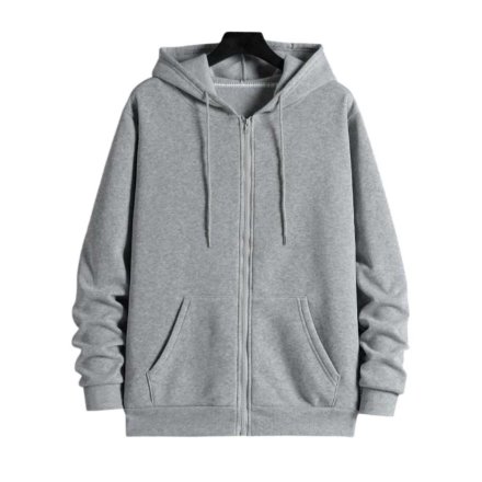 Premium Light Grey Full Zip Hoodie for Men Cotton Fleece Hooded Sweatshirt Manufacturers in Brisbane, Wholesale Suppliers Exporters