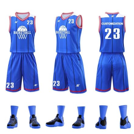 Royal Blue Sublimated Basketball Match Kit Custom Team Jersey and Shorts Manufacturers in Toulouse, Wholesale Suppliers Exporters