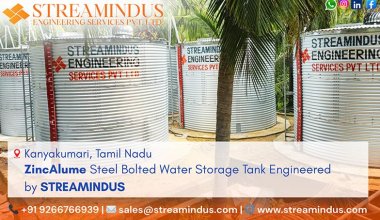 High Capacity Zincalume Steel Bolted Tank Installation