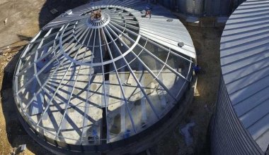 Steel Silo Roof Installation