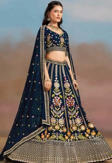 Buy Blue Georgette Designer Lehenga Online in Delhi