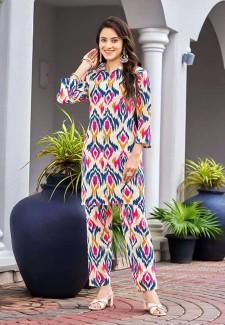 Buy White Cotton Flex Printed Kurti Online in Delhi