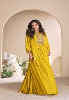 Buy Black SILK Partywear Gown Online in Delhi